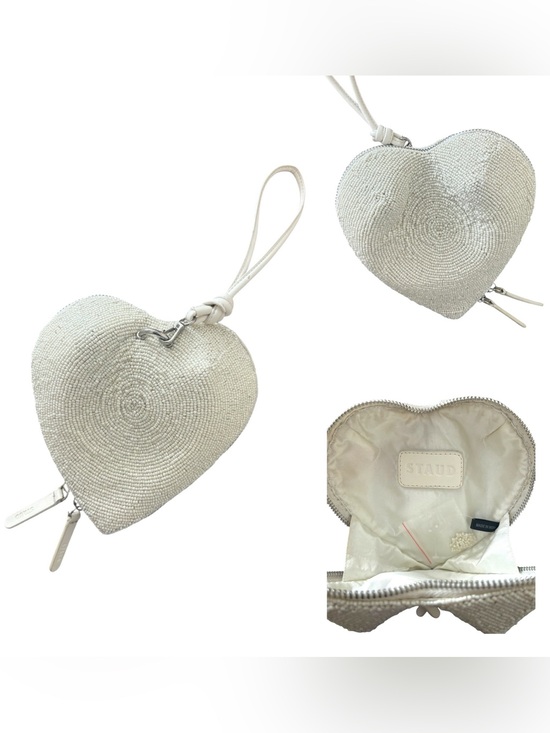 STAUD Handbags - STAUD Beaded Heart Clutch